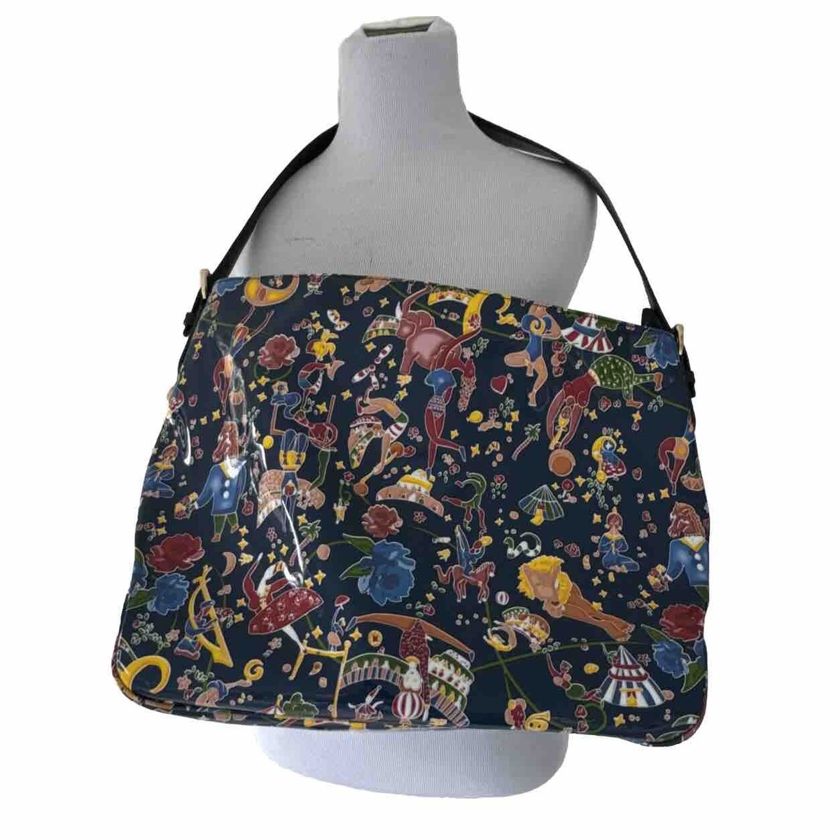 PIERO GUIDI- Navy, Magic Circus,  Large Handbag View 4