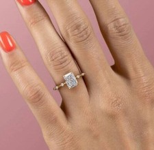 2.40 CT Radiant Cut Lab Created Moissanite 14K Solid Yellow Gold Engagement Ring