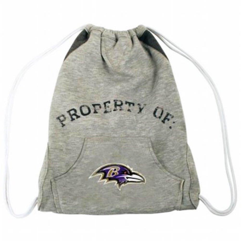 Baltimore Ravens NFL Hoodie Cinch Backpack, 14 x 17-Inch, Gray