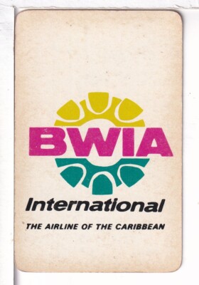 Single Airline Playing Card ''BWIA Intl, BWA 100 A'' Chan/Mertens #, Standard