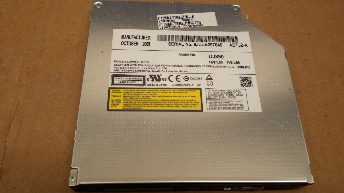 Panasonic UJ890 8x DVD RW Laptop SATA Disc Drive 9JUUA297645 #5034