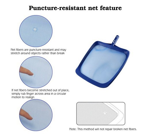 Professional Deluxe Pool Leaf Skimmer w/42" Pole & Curved Skimmer Frame - Picture 4 of 6