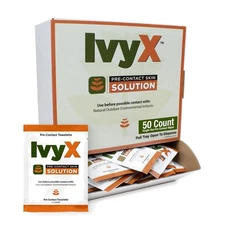 Travel-Ready Ivy X Pre-Contact Wipes - Pack of 50 for Outdoor Protection