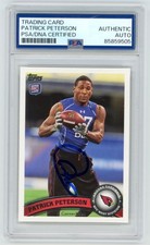 PATRICK PETERSON Arizona Cardinals Signed 2011 Topps ROOKIE Card #267 PSA Auto. rookie card picture