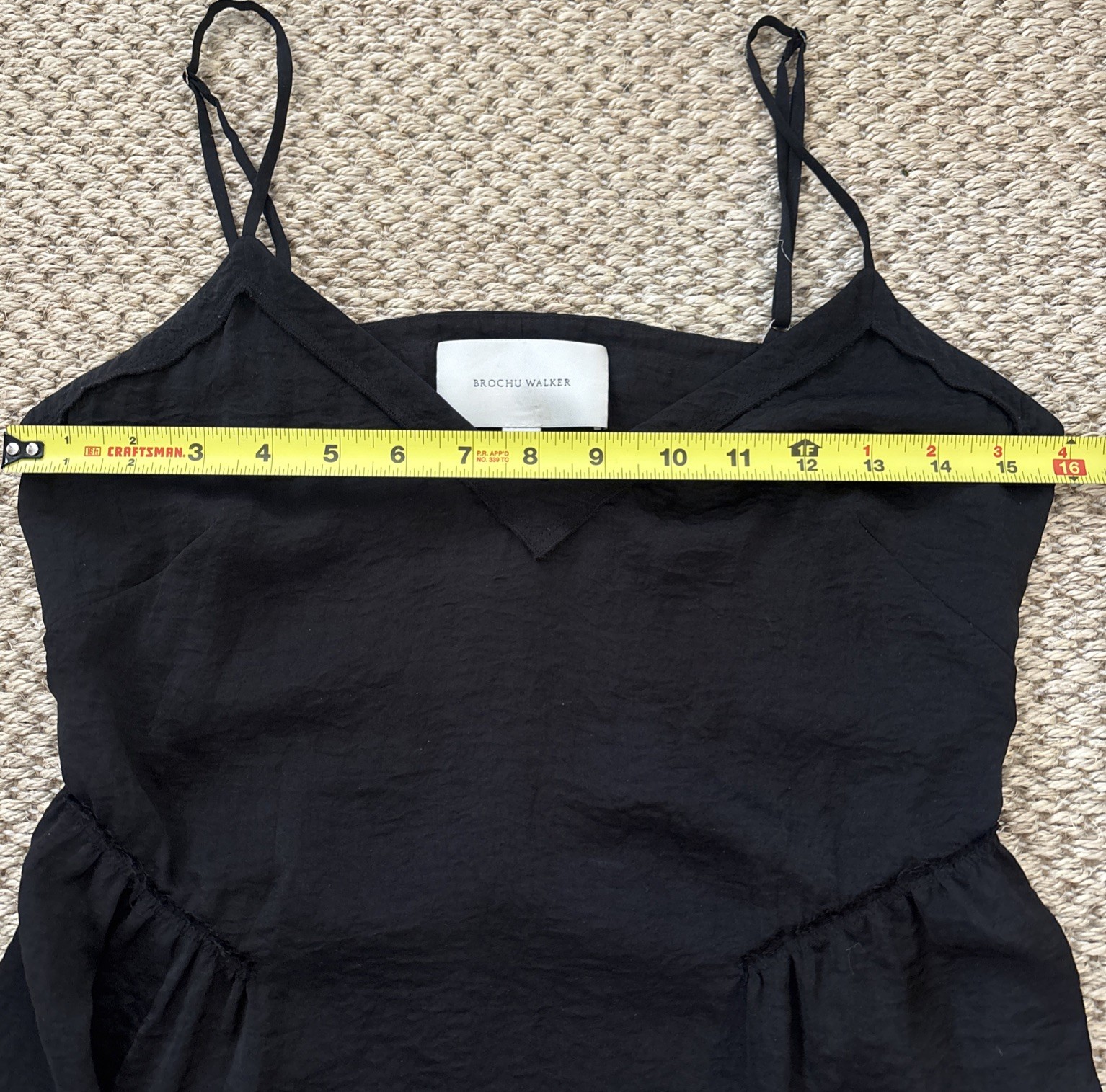 BROCHU WALKER Black Basic Spahetti Strap VNeck Dr… - image 14