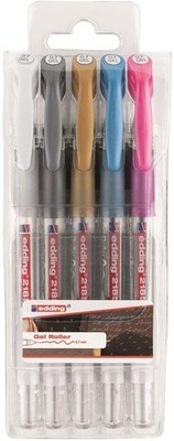 edding 2185 Gelroller - gold, silber, weiß, blau-metallic, pink-metallic - 5er 