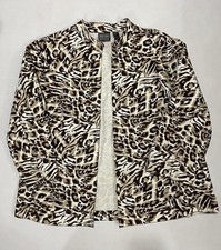 Additions By Chico s Animal Print Jacket Size 3 Mixed Cheetah Zebra Print