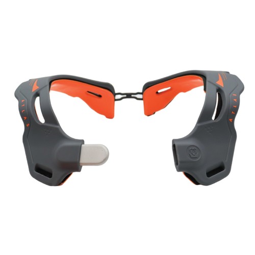 Soporte para cuello Atlas Vision anticompresión deportes de motor para adultos SM/MD (gris/naranja) - Imagen 8 de 9