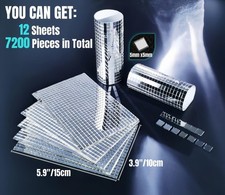 Mosaic Tiles/Stickers 7200 Pcs Disco Mirror Tiles Square 5 x 5mm Self-Adhesive