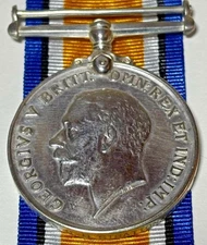 WW1 British War Medal # 63962 Pte George Hurtle Stratton Army Medical Corps AIF