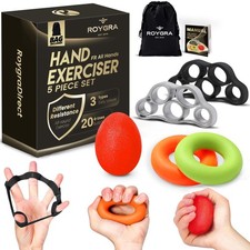 Grip Strength Trainer 5 Pack , Forearm Strengthener, Stress Balls for Adults...