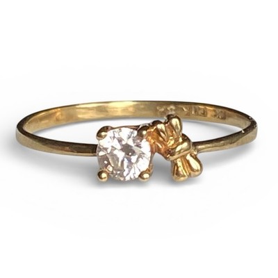 Zierlicher 10k Gelbgold Frants Hogdahl Kristensen Schleifenring FHK Versprechen Reinheit