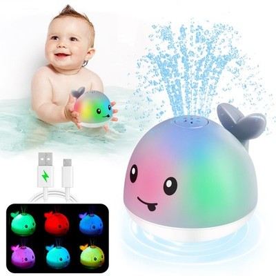 Colorful Light Up Whale Bath Toy - Fun Toddler Bath Toys for Ages 1-3, Baby Gift