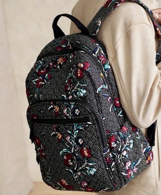 Vera Bradley PERENNIALS NOIR DOT Campus Backpack School Book  display picture 1