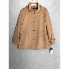 Lauren Ralph Lauren Walker Coat Women's Size 8 Hooded Camel Flaw NEW