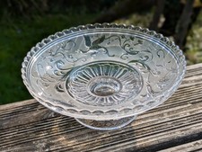 Ancien compotier Cristal BACCARAT décor d'oiseaux lyre et d'arabesques