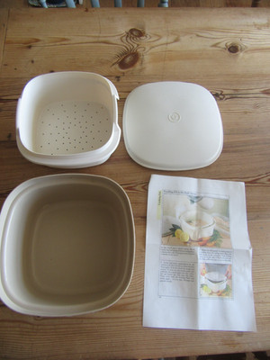 Vintage Tupperware Reis Gemüse Dampfgarer Mikrowelle .Mit Anleitung .