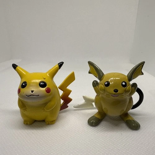Vintage Tomy Pokemon Toy Lot Of 2 Pikachu Raichu 90s 1999 Collection