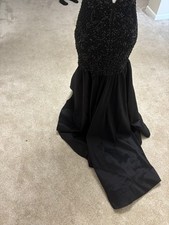 Jovani Black And Gold Rhinestone Sequin Gown