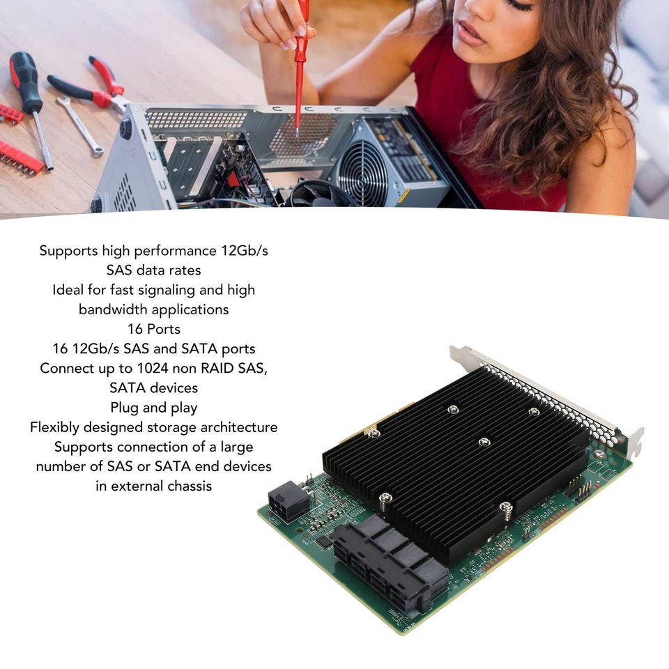 LSI SAS 9300 16I PCIe HBA Controller Card Für VMware - Bild 4 von 4