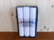 NEW George 3 Pack Men's Fine Woven 100 Cotton Handkerchiefs