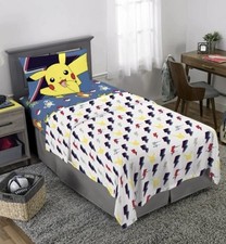 Pokemon 3 Piece Lighting Bolt Pikachu Twin Bed Sheet Set