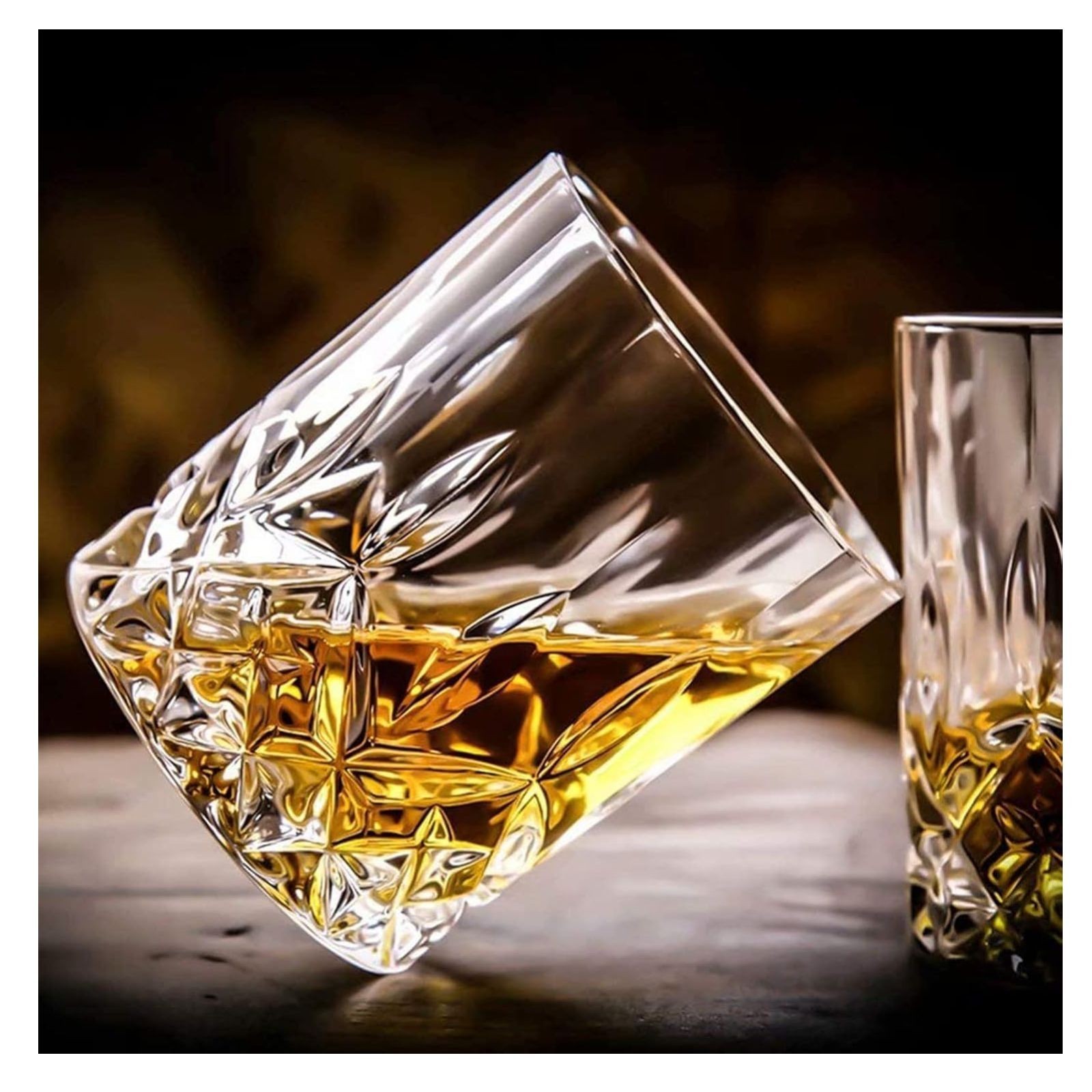 Double Old Fashioned Glasses  Scotch Whiskey Crystal Set of 8