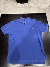 Polo Ralph Lauren Polo Shirt Classic Fit Cotton Short Sleeve Blue Size XL
