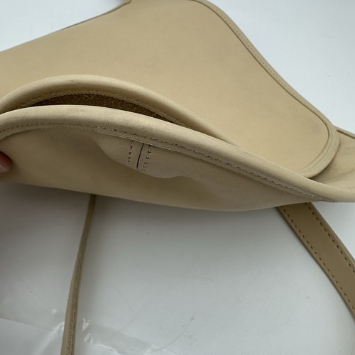 Borsa a tracolla Coach vintage in pelle con patta hippie colore panna n. COP 9135 - Foto 16 di 16