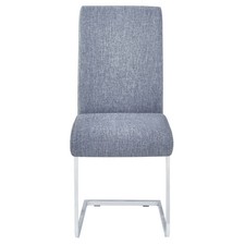 4 x Schwingstuhl Esszimmerstuhl Freischwinger Stuhl Esszimmer Stoffbezug grau