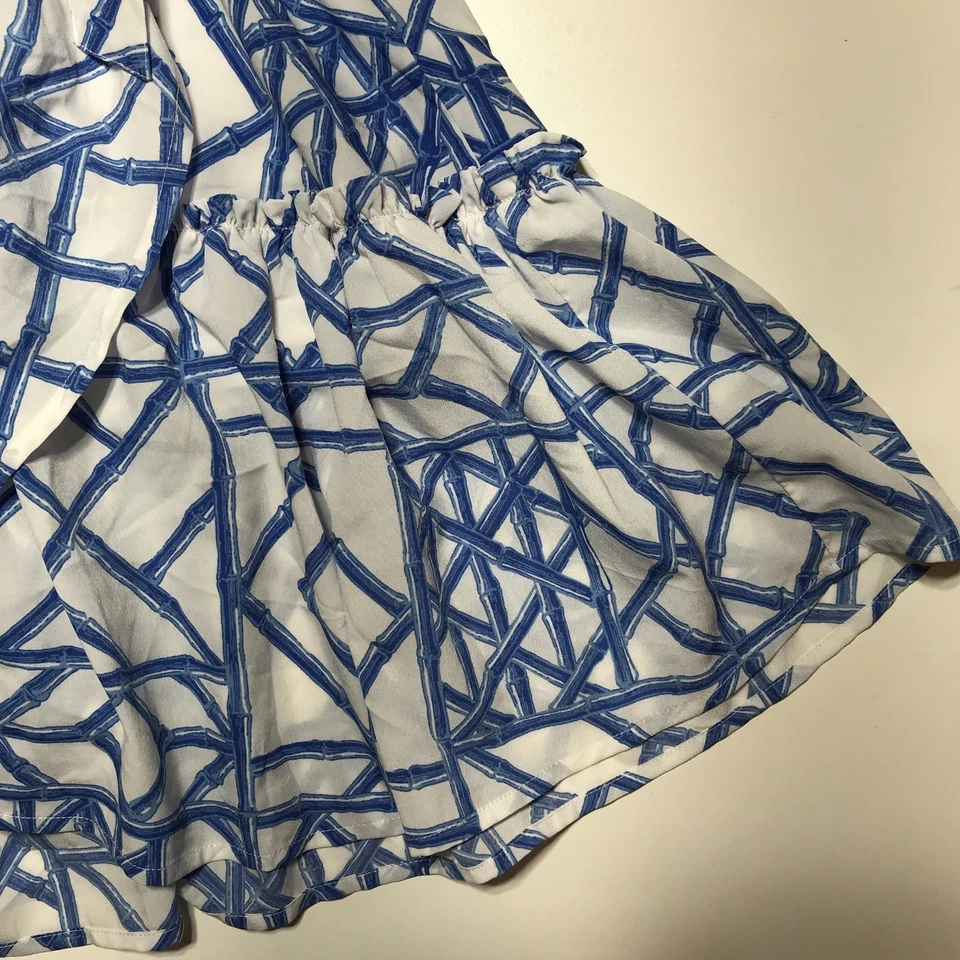 Falda envolvente de celosía de bambú con volantes azul blanco talla 4 Vineyard Vines para mujer Foto 4 de 4