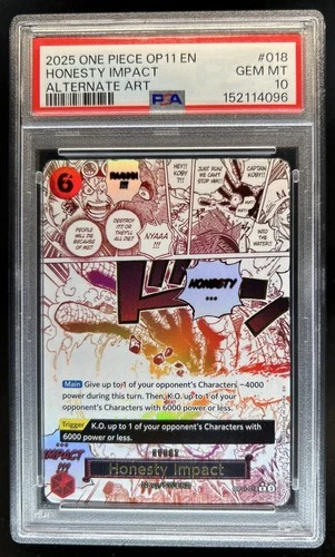 2025 One Piece Honesty Impact Rare Alternative Art #OP11-018 PSA 10 GEM MINT