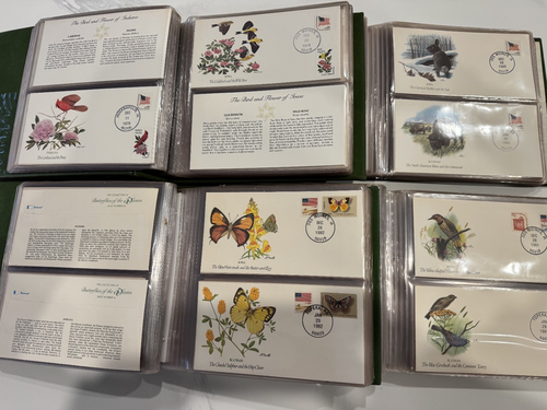200 50 usps stamps STATES BIRDS FLOWERS SONGBIRDS WILDLIFE 1980's 4 albums - Afbeelding 9 van 24