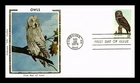 US COVER GREAT GRAY OWL WILDLIFE CONSERVATION FDC COLORANO SILK CACHET