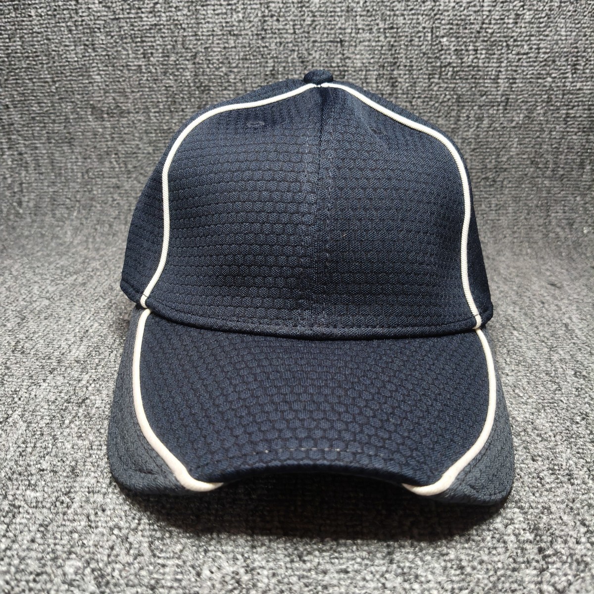 New Era 39THIRTY Navy Blue Textured Performance Strapback Hat Cap Blank