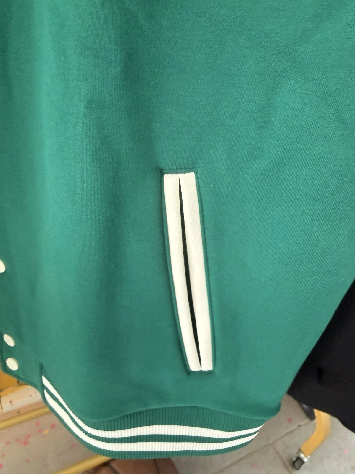 Street Hockey Varsity Jacket Fleece Two Tone Forest Green Large Been Dope Supply - product detail image 4