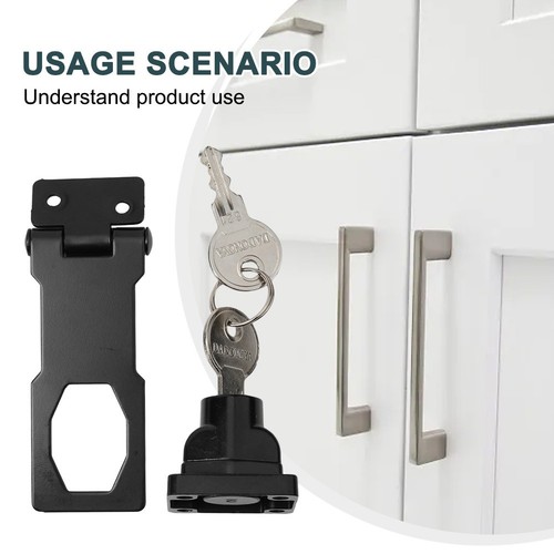 With Key Hasp Lock For Doors Drawer Locks Letter Box Locker Padlock Hasp - Picture 8 of 21