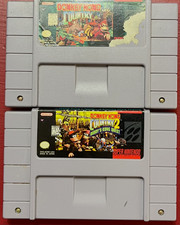 Donkey Kong Country 1 2 Cartridges Super Nintendo SNES Used Authentic Tested