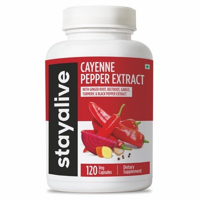Cayenne Pepper Capsules, 6-in-1 Capsicum Blend w/Ginger, Garlic, Turmeric, Be...