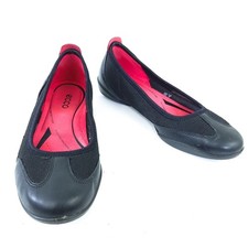Ecco Black Flats Slip On Size 36 EU 5/5.5 US Comfort Shoe Career Casual