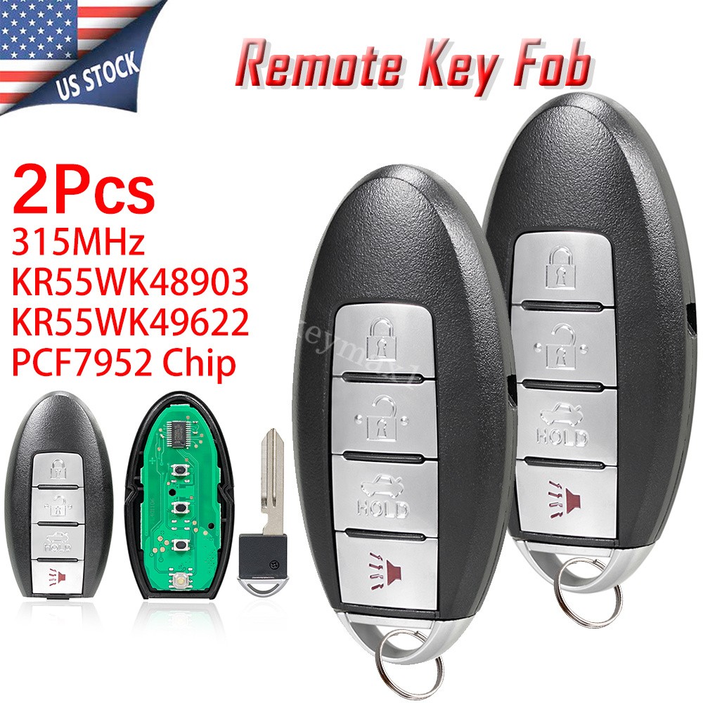 2 4-Button Keyless Remote Key Fob KR55WK49622 for Infiniti G35 G37 G25 Q60 QX70