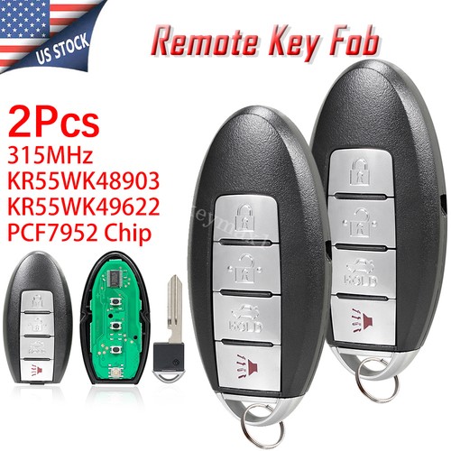 2 4-Button Keyless Remote Key Fob KR55WK49622 for Infiniti G35 G37 G25 Q60 QX70
