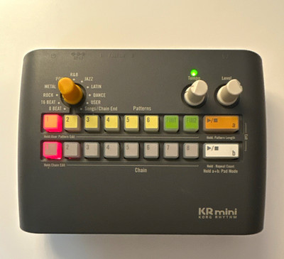 Korg KR mini Compact Rhythm Machine Drum Sequencer, Pattern/Song Chain, 1/8''
