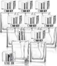 8 Pack 30ml / 1oz Clear Glass Fine Mist Perfume Spray Bottles Refillable