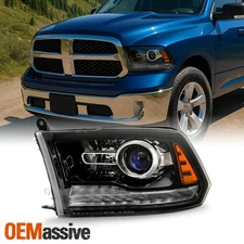 Fit 13-15 Ram 1500 / 2500 /3500 OE Projector Headlights LED DRL - Left Driver