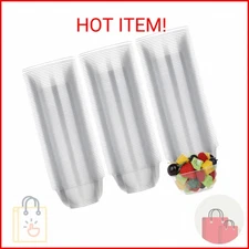 MOACOCK 100 Pack Small Clear Plastic Bowls, 8oz Hard Disposable Salad Bowls, Dis