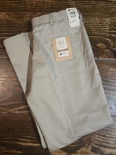 Haggar Men  s Pants Work to Weekend Beige Khaki 34x30 Flat Front Straight Fit NWT