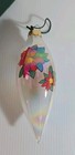 VTG Reverse Painted Santa /Poinsettias Christmas Ornament Teardrop 5 1/2" W/Box — photo 3