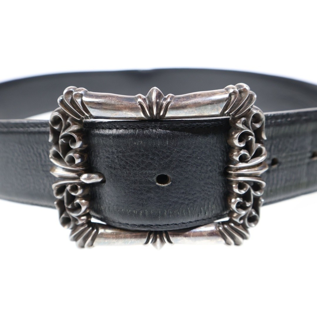 Chrome Hearts BLT Filigree OTJ Buckle Leather Belt Black Silver Used a30473aed15 thumbnail 4
