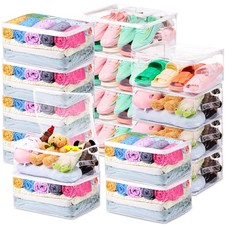 Clear Vinyl Zippered Storage Bags 16 PCS with Handle Plastic Blanket Bags